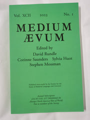Cover of Medium Ævum Vol XCII 2023 No. 1, Edited by David Rundle, Corinne Saunders etc.
