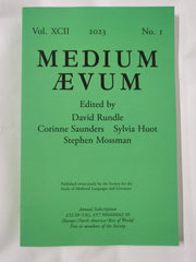 Medium Ævum Vol XCII 2023 No. 1, Edited by David Rundle, Corinne Saunders etc.