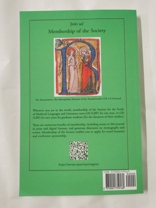 Medium Ævum Vol XCII 2023 No. 1, Edited by David Rundle, Corinne Saunders etc.
