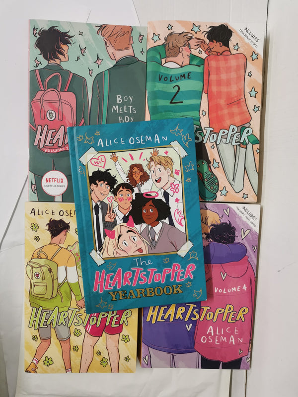 Cover of Heartstopper Series Volume 1-4 Books Collection Set and Yearbook By Alice Oseman by Alice Osman