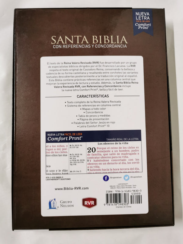 Santa Biblia Reina Valera Revisada RVR Con Referencias Y Conco