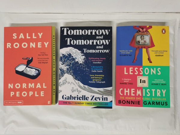 Cover of Bestsellers! Lessons in Chemistry, Tomorrow & Tomorrow & Tomorrow, Normal People