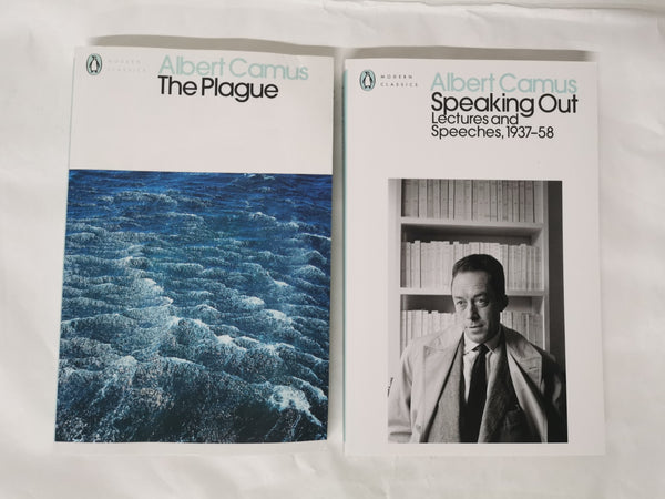 The Plague & Speaking Out by Albert Camus, Penguin Modern Classics Turquoise Sp.