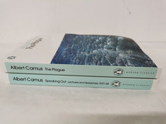 The Plague & Speaking Out by Albert Camus, Penguin Modern Classics Turquoise Sp.