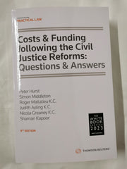 Cover of Costs and Funding following the Civil Justice Reforms: Questions and Answers 9th