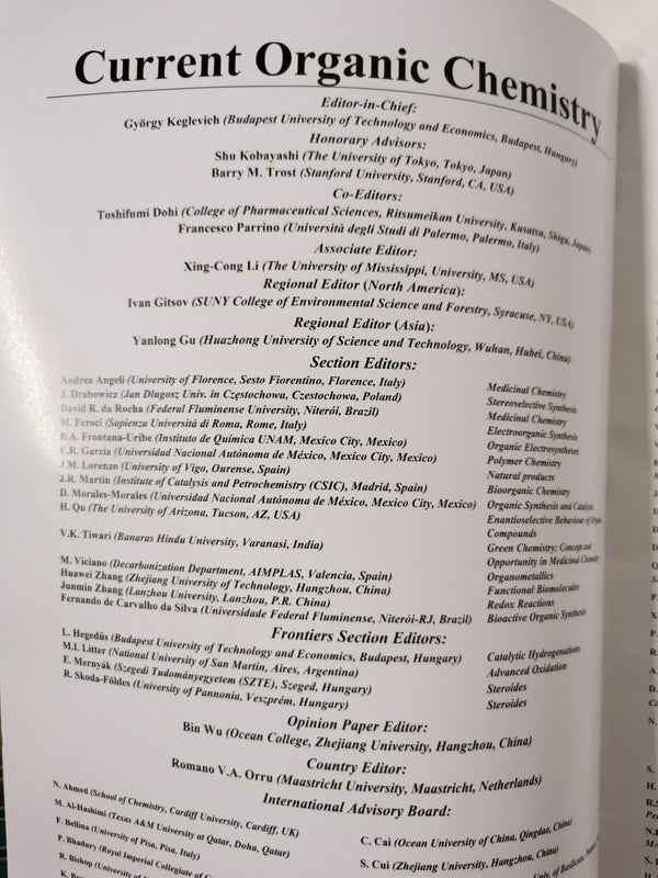 Current Organic Chemistry Vol 26, Number 19