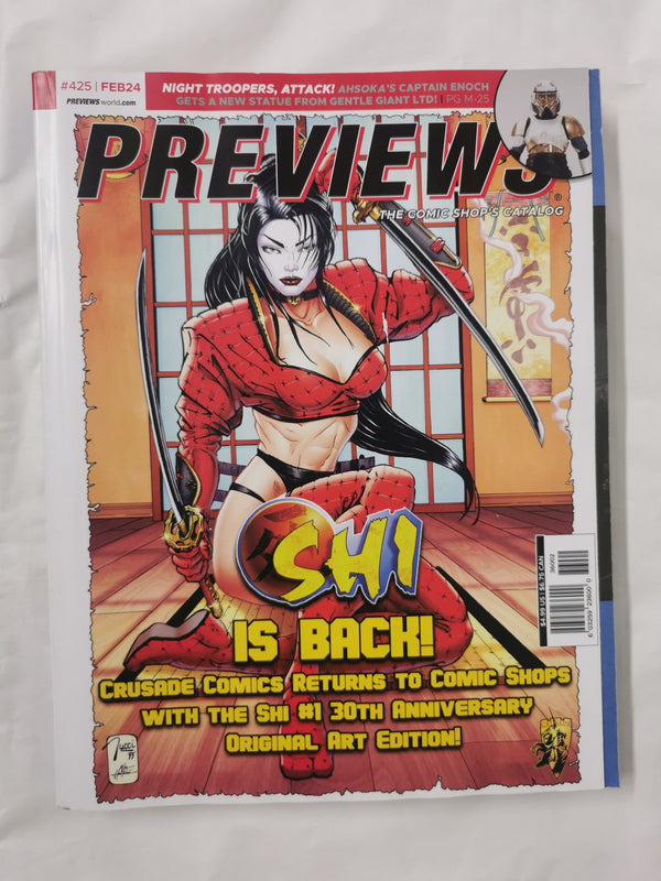 Cover of PREVIEWS THE COMIC SHOP’S CATALOG ISSUE #425 FEB/APR 2024