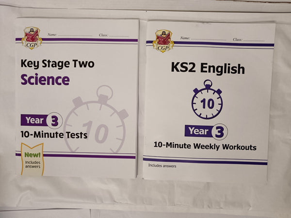 Cover of Key Stage 2, Year 3, English & Science,10-Minute Weekly Workouts & Tests. KS2 by CGP Books