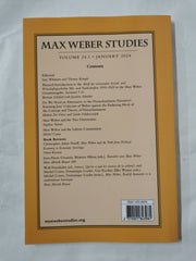 Max Weber Studies Vol 24.1 Jan 2024