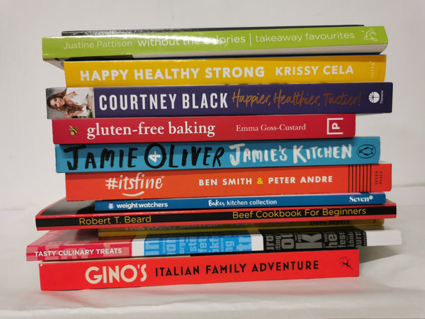 12 Cook Books Including Jamie, Gino, Hairy Dieters Etc