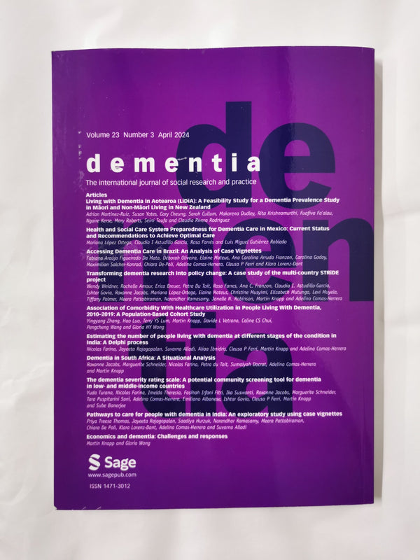 Dementia Vol 23 No 3 April 2024 International Journal of Social Research...