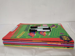 Pre-School / Reception Wipe Clean & Dot to Dot Activity Books x 8 & (3 Pens)