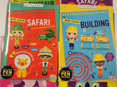 Pre-School / Reception Wipe Clean & Dot to Dot Activity Books x 8 & (3 Pens)