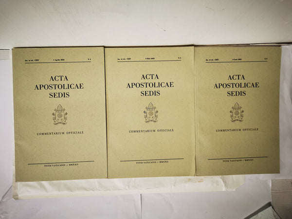 Acta Apostolicae Sedis, 2022 No. 4, 5, 6