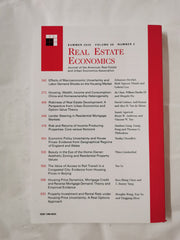 Real Estate Economics Summer 2020 Volume 46 Number 2 ISSN 1080-8620