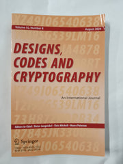 Designs, Codes and Cryptography Journal Volume 92, Number 8, August 2024