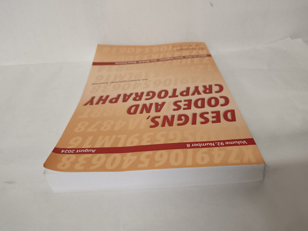 Designs, Codes and Cryptography Journal Volume 92, Number 8, August 2024