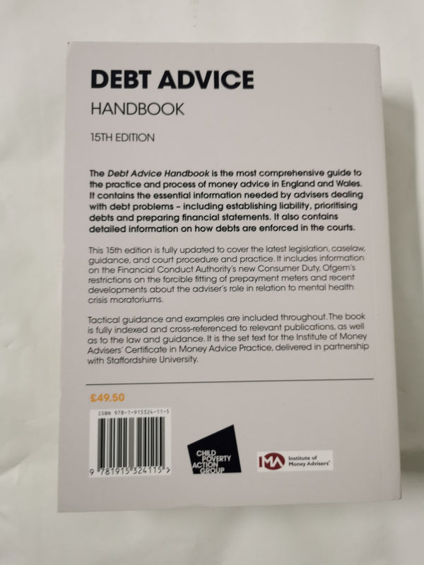 Debt Advice Handbook 15th edition 2023 by CPAG Paperback
