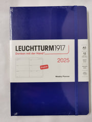 LEUCHTTURM1917 370775 Weekly Planner Medium (A5) 2025, Ink, English