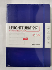 LEUCHTTURM1917 370775 Weekly Planner Medium (A5) 2025, Ink, English
