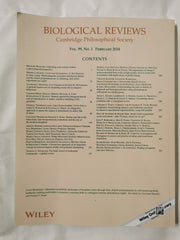 Biological Reviews Vol 99 Number 1 February 2024