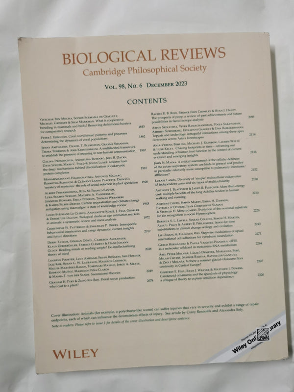 Biological Reviews Vol 98 Number 6 December 2023