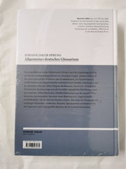 Johann Jakob Spreng, Allgemeines Deutsches Glossarium: Historisch-Etymologisches