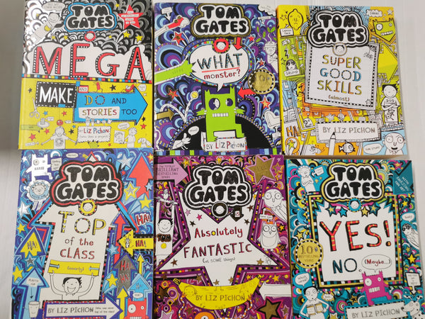 6 Tom Gates books Inc. What Monster,, Top of the Class, Super Good Skills etc