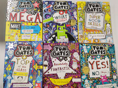6 Tom Gates books Inc. What Monster,, Top of the Class, Super Good Skills etc