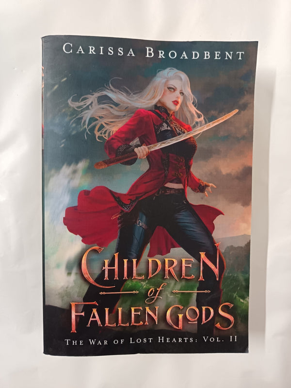 Book cover of 'Children of Fallen Gods' by Carissa Broadbent on a white background