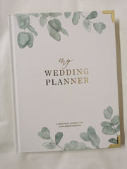 Cover of Luxury Eucalyptus Wedding Planner Book with Gilded Edges
