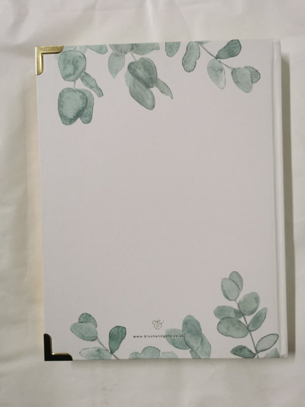 Luxury Eucalyptus Wedding Planner Book with Gilded Edges