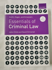 Cover of Smith, Hogan, and Ormerod's Essentials of Criminal Law 4th Ed. by Dark Horse