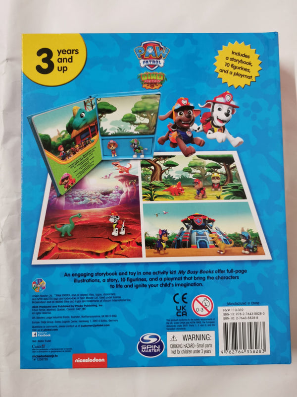 Paw Patrol Dino Rescue My Busy Books - Storybook, 10 figurines, playmat