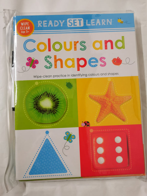 New Ready Set Learn 10 Early Learning Wipe Clean Books Colours Shapes Numbers