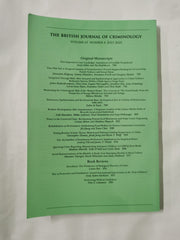 British Journal of Criminology Vol 65 No. 4 July 2025 ISSN 0007-0955