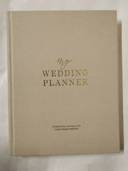 Ivory Cloth Wedding Planner Book with Gold Foil and Gilded Edges