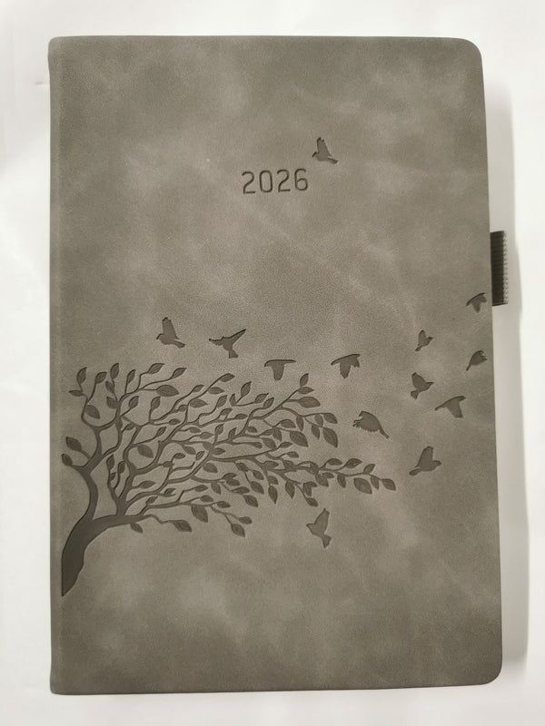 Diary 2026 Day per Page A5, Daily Planner with Monthly Tabs, Back Pocket,