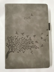 Diary 2026 Day per Page A5, Daily Planner with Monthly Tabs, Back Pocket,