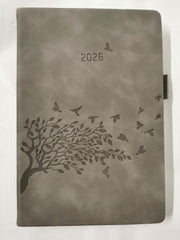 Diary 2026 Day per Page A5, Daily Planner with Monthly Tabs, Back Pocket,