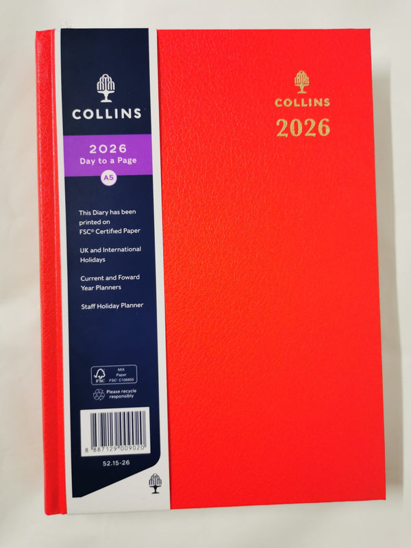 Collins - Desk - 2026 12 Month Calendar Year Planner, Day-To-Page Diary,
