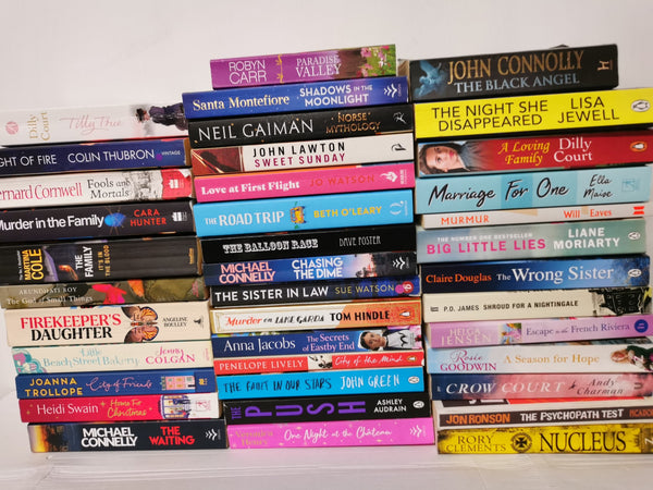 40 Mixed Fiction Paperback Books – Crime, Romance & Contemporary Bundle