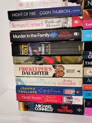 40 Mixed Fiction Paperback Books – Crime, Romance & Contemporary Bundle