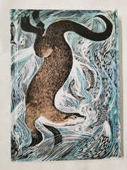 Angela Harding: Fishing Otter (Foiled Journal) (Flame Tree Notebooks)