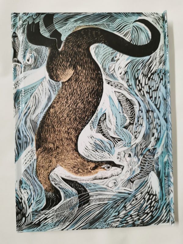 Angela Harding: Fishing Otter (Foiled Journal) (Flame Tree Notebooks)