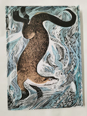 Angela Harding: Fishing Otter (Foiled Journal) (Flame Tree Notebooks)