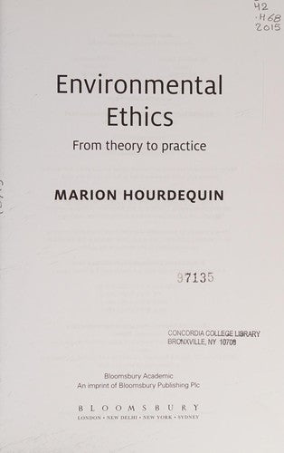 Environmental Ethics: From Theory to Practice