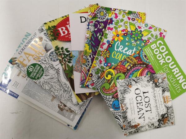 5 x ADULT COLOURING BOOKS: Mindfulness, Relaxation, Mandalas, Creativity RANDOM