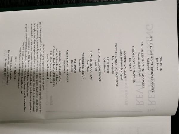 The Restructuring Review 11th ed | The Law Reviews | 9781912228478