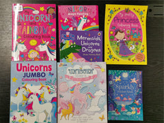 7 Young Girls Colouring & Activity Books - Peppa, Unicorn, Mermaid, Fairy Themed